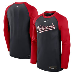 Washington Nationals Nike Authentic Collection Game Time Raglan Dri-FIT Long Sleeve T-Shirt - MLB