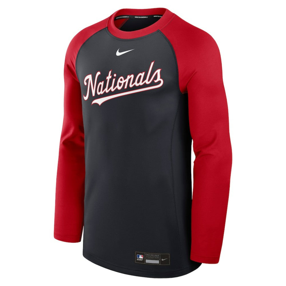 Washington Nationals Nike Authentic Collection Game Time Raglan Dri-FIT Long Sleeve T-Shirt - MLB