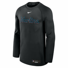 Miami Marlins Nike Authentic Collection Game Time Raglan Dri-FIT Long Sleeve T-Shirt - MLB