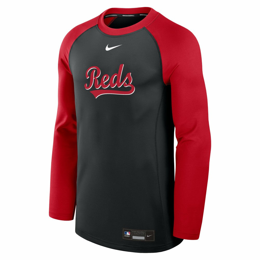 Cincinnati Reds Nike Authentic Collection Game Time Raglan Dri-FIT Long Sleeve T-Shirt - MLB