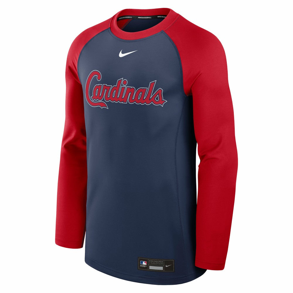 St. Louis Cardinals Nike Authentic Collection Game Time Raglan Dri-FIT Long Sleeve T-Shirt - MLB