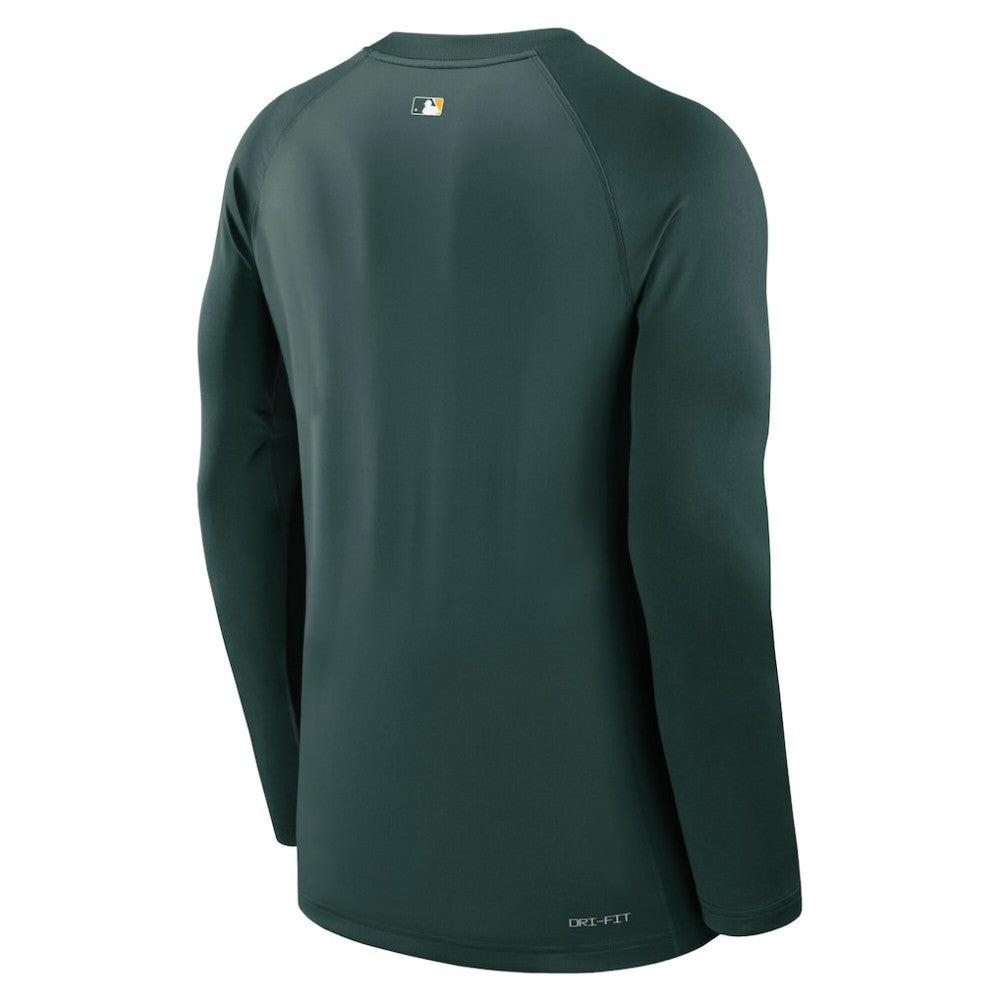 Athletics Nike Authentic Collection Game Time Raglan Dri-FIT Long Sleeve T-Shirt - MLB