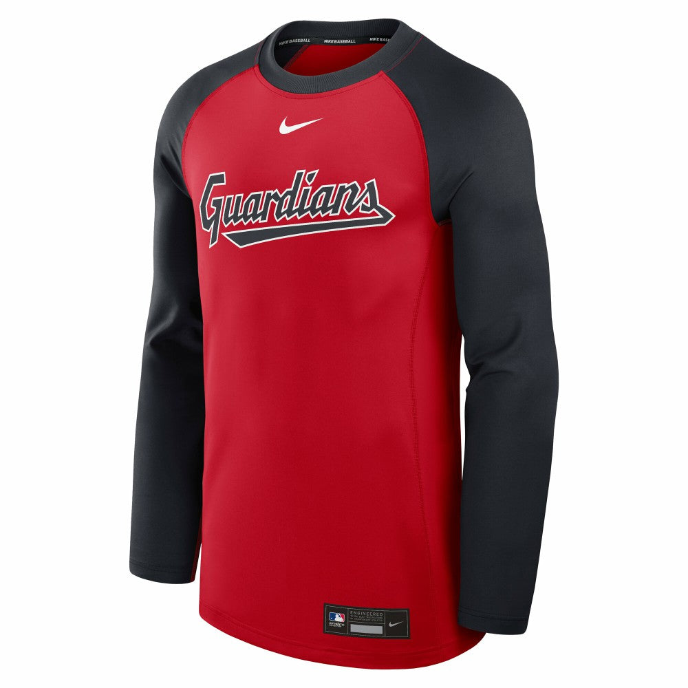 Cleveland Guardians Nike Authentic Collection Game Time Raglan Dri-FIT Long Sleeve T-Shirt - MLB
