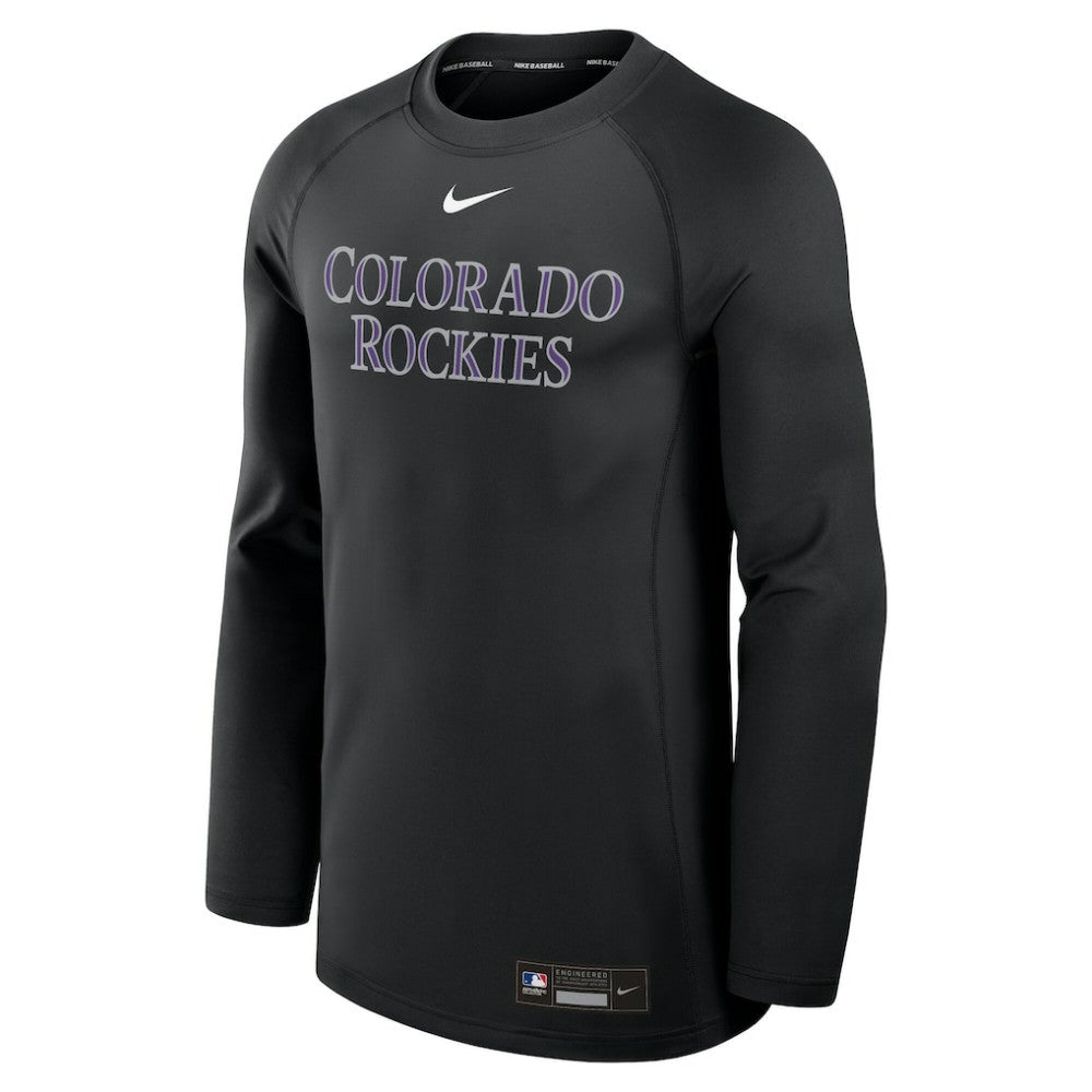 Colorado Rockies Nike Authentic Collection Game Time Raglan Dri-FIT Long Sleeve T-Shirt - MLB