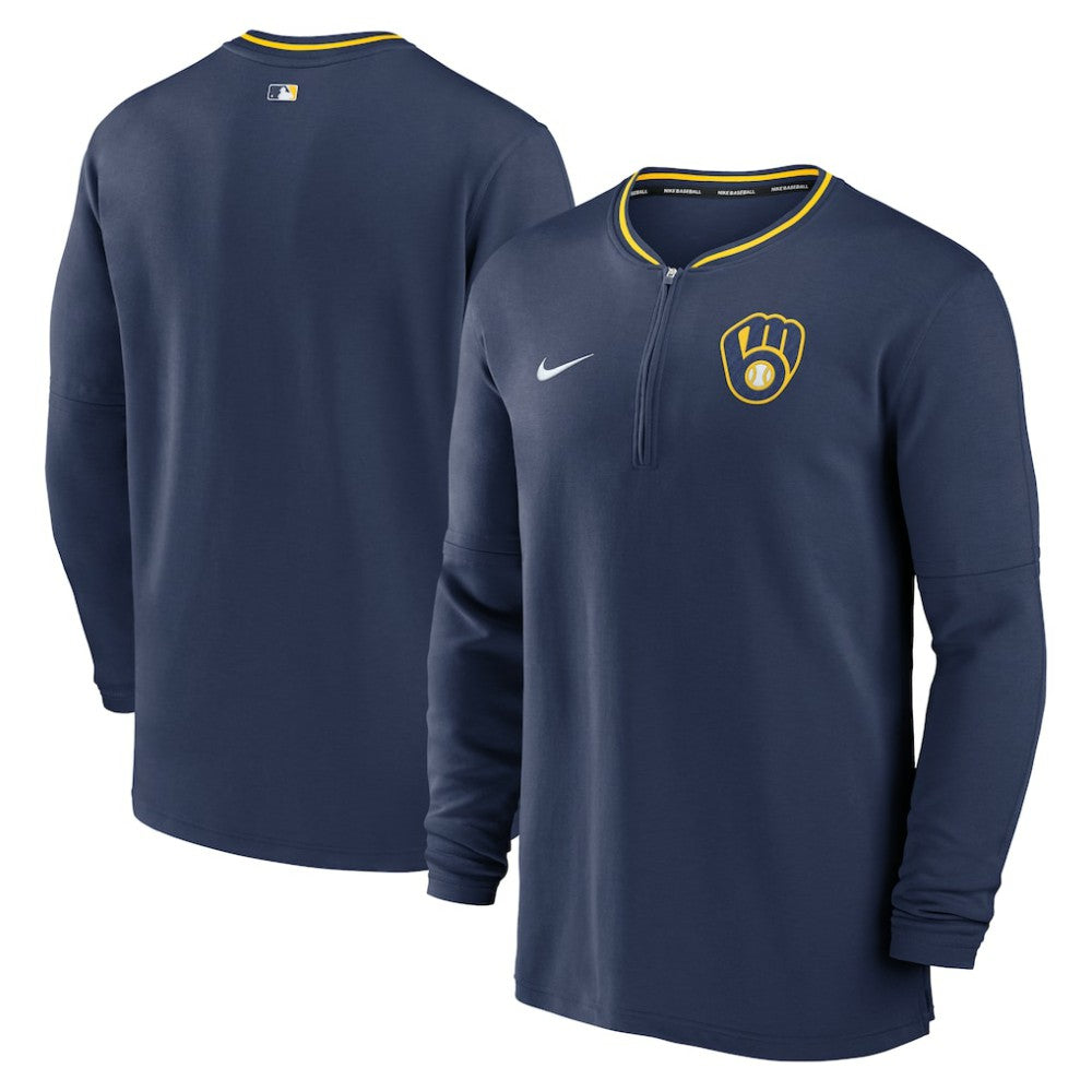 Milwaukee Brewers Nike Authentic Collection Performance Half-Zip Top - MLB