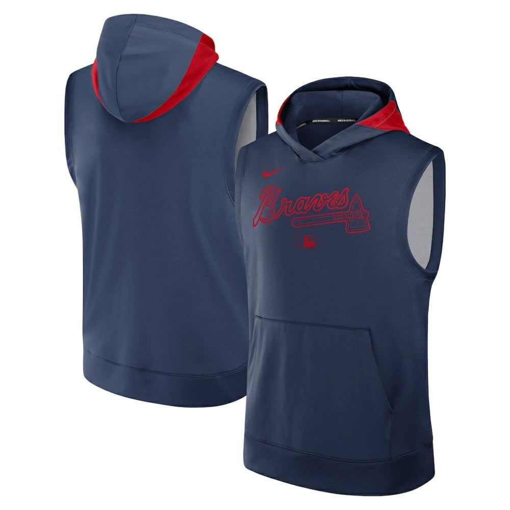 Atlanta Braves Nike Authentic Collection Dri-FIT Sleeveless Hoodie - MLB