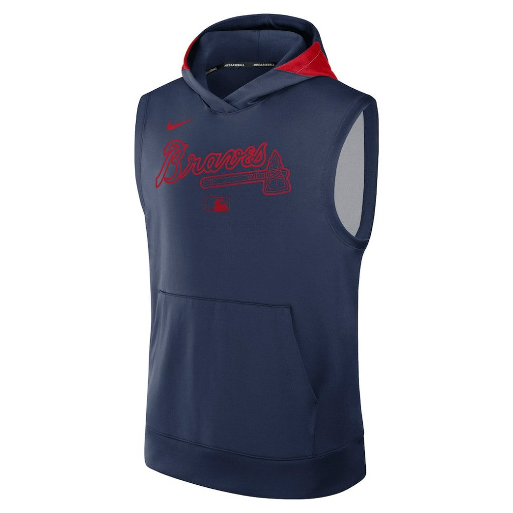 Atlanta Braves Nike Authentic Collection Dri-FIT Sleeveless Hoodie - MLB