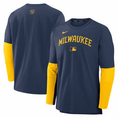 Milwaukee Brewers Nike Authentic Collection Player Dri-FIT Lightweight Pullover  - MLB