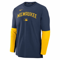 Milwaukee Brewers Nike Authentic Collection Player Dri-FIT Lightweight Pullover  - MLB