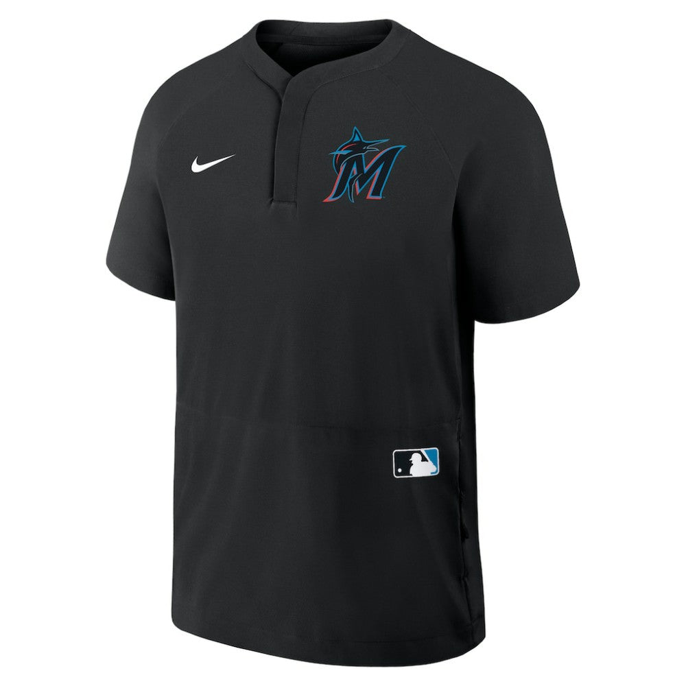 Miami Marlins Nike Authentic Collection Raglan Short Sleeve Windshirt - MLB