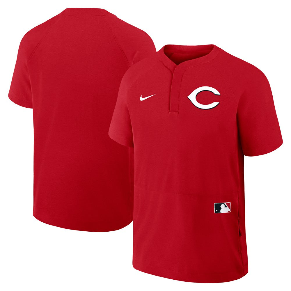 Cincinnati Reds Nike Authentic Collection Raglan Short Sleeve Windshirt - MLB