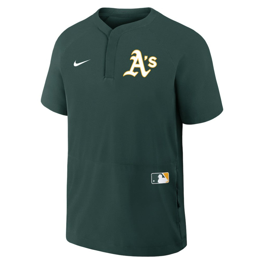 Athletics Nike Authentic Collection Raglan Short Sleeve Windshirt - MLB