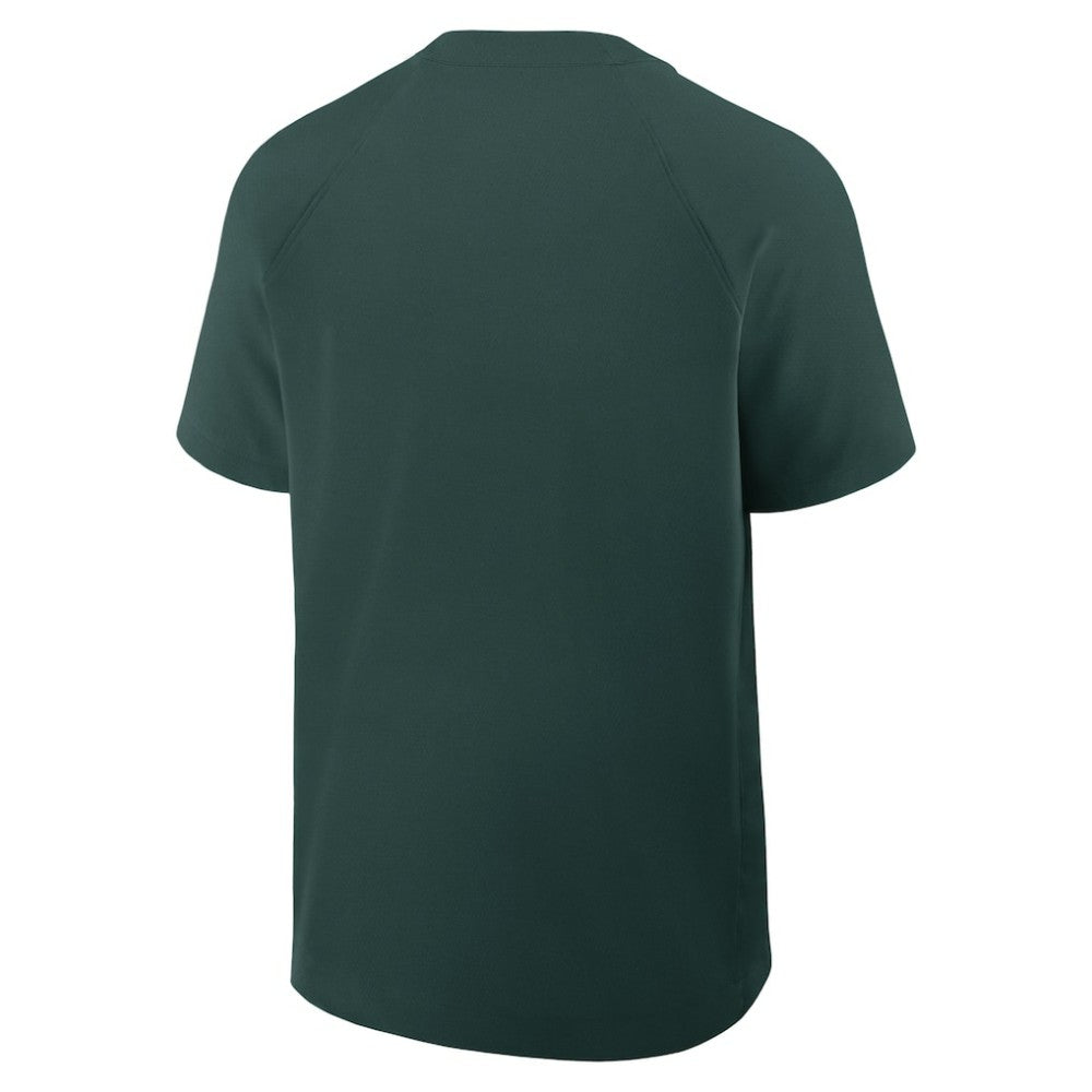 Athletics Nike Authentic Collection Raglan Short Sleeve Windshirt - MLB