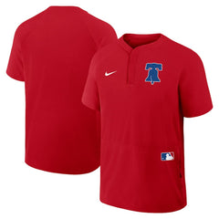 Philadelphia Phillies Nike Authentic Collection Raglan Short Sleeve Windshirt - MLB