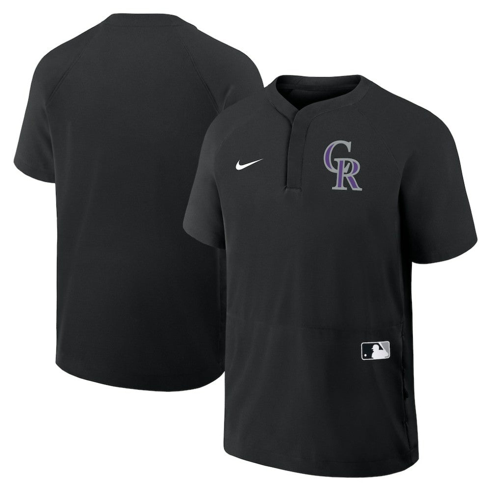 Colorado Rockies Nike Authentic Collection Raglan Short Sleeve Windshirt - MLB