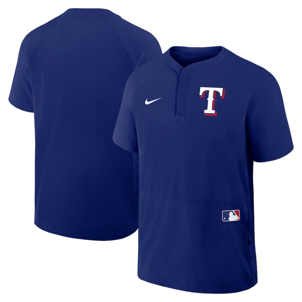 Texas Rangers Nike Authentic Collection Raglan Short Sleeve Windshirt - MLB