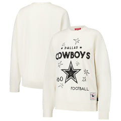 Dallas Cowboys Women's Lightweight 3.0 Logo Pullover Sweatshirt Cream | Mitchell & Ness