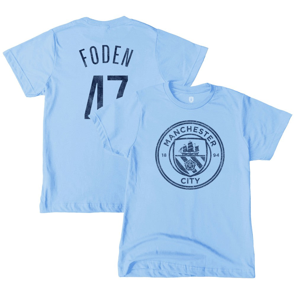 Phil Foden Manchester City 1863FC Youth Player T-Shirt Sky Blue - FIFA World CUP