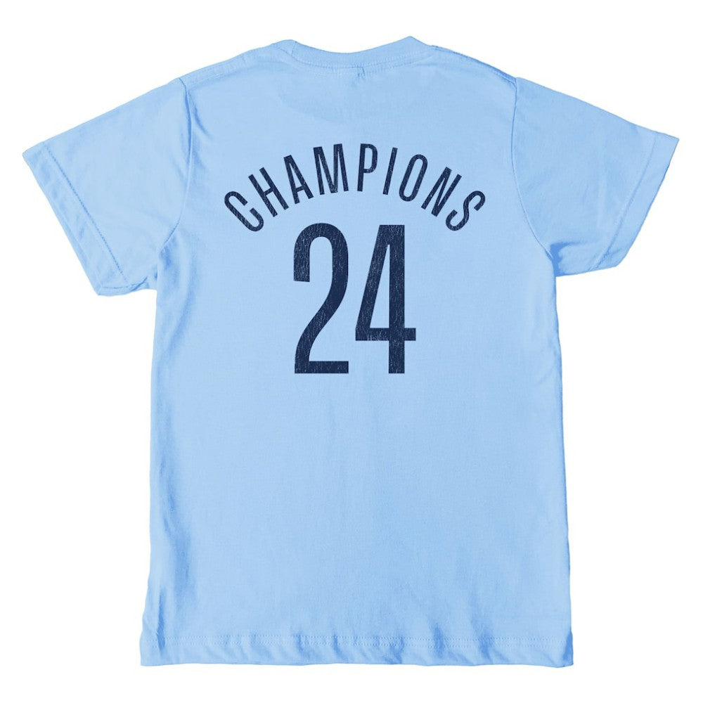 Manchester City 1863FC Youth 2024 Premier League Champions T-Shirt Sky Blue - FIFA World CUP