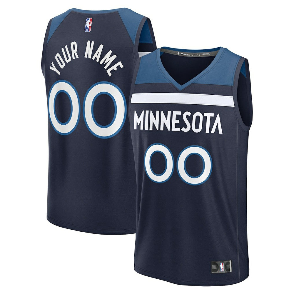 Minnesota Timberwolves Fastbreak Custom Jersey Icon Edition Navy - NBA