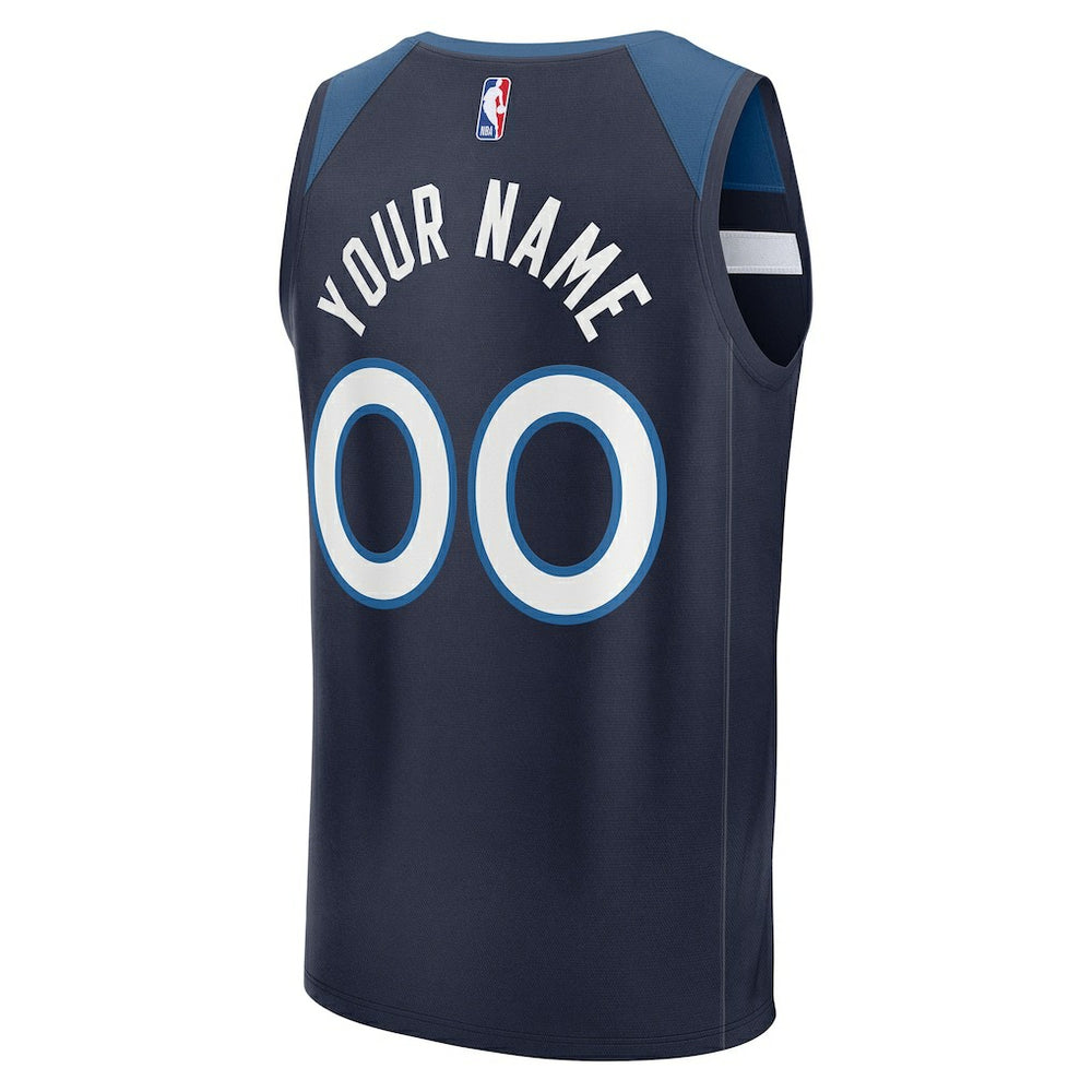 Minnesota Timberwolves Fastbreak Custom Jersey Icon Edition Navy - NBA