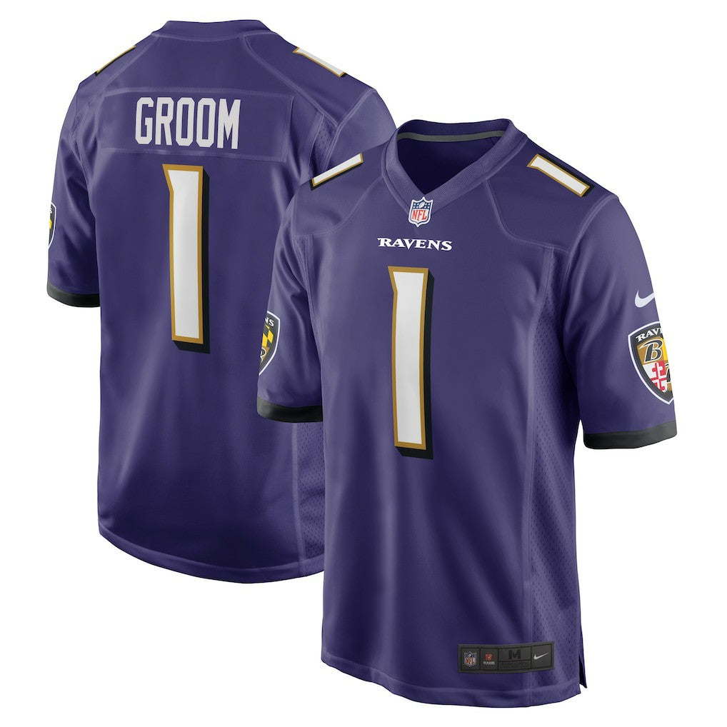 Number 1 Groom Baltimore Ravens Game Jersey Purple | Nike for Sale
