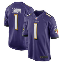 Number 1 Groom Baltimore Ravens Game Jersey Purple | Nike for Sale