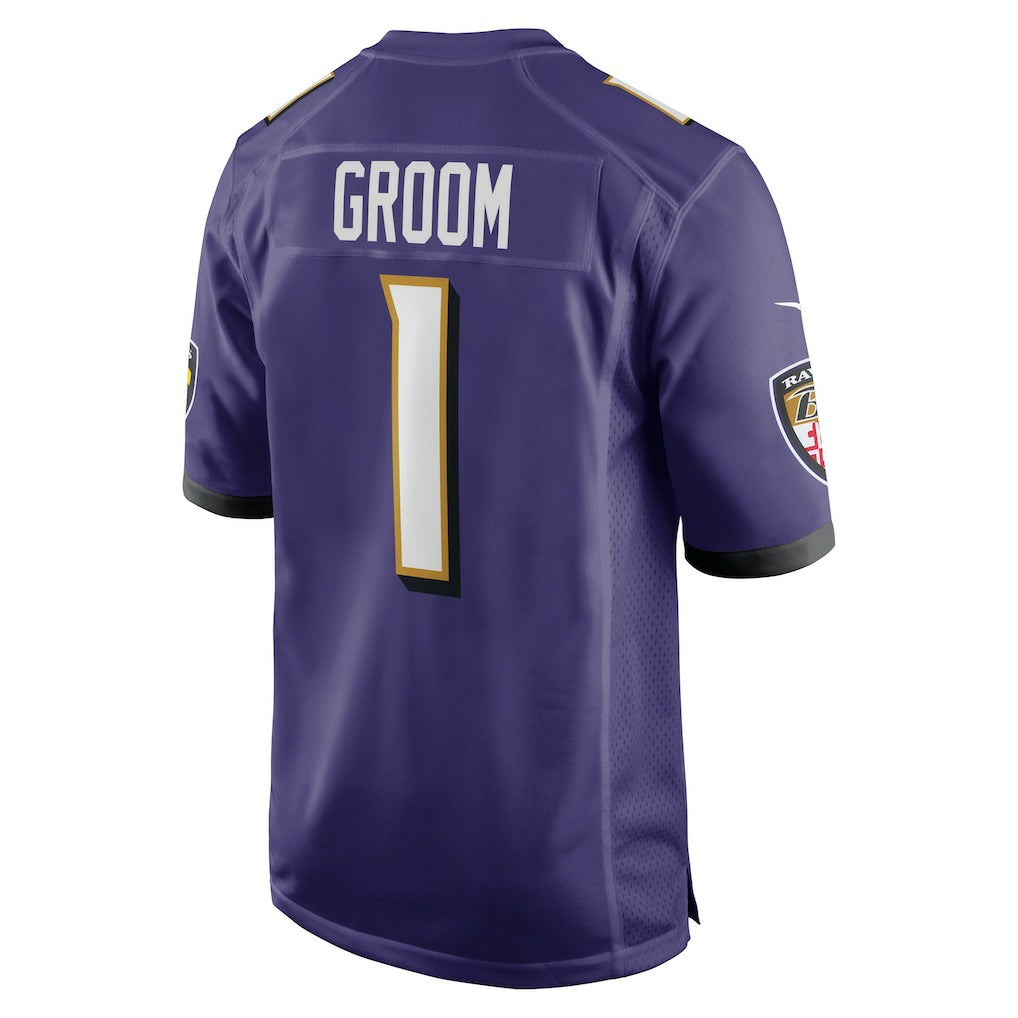 Number 1 Groom Baltimore Ravens Game Jersey Purple | Nike for Sale