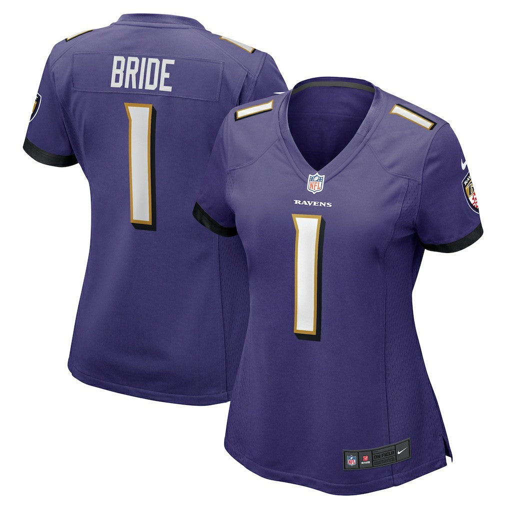 Number 1 Bride Baltimore Ravens Women's Game Jersey Purple | Nike for Sale