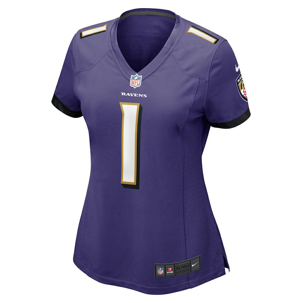 Number 1 Bride Baltimore Ravens Women's Game Jersey Purple | Nike for Sale