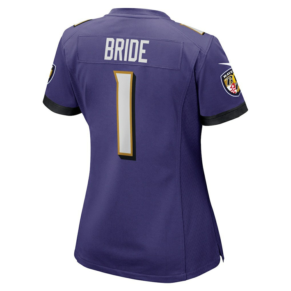 Number 1 Bride Baltimore Ravens Women's Game Jersey Purple | Nike for Sale
