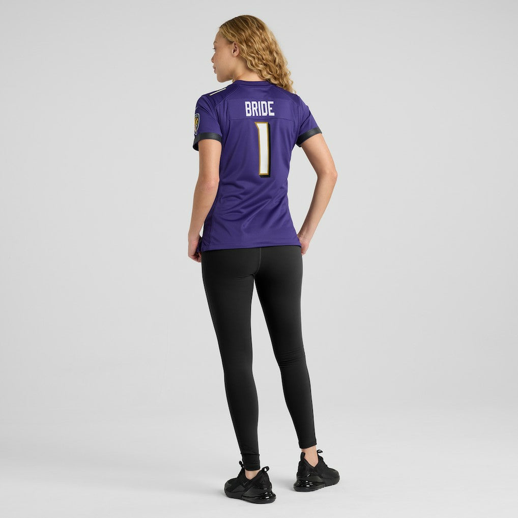 Number 1 Bride Baltimore Ravens Women's Game Jersey Purple | Nike for Sale