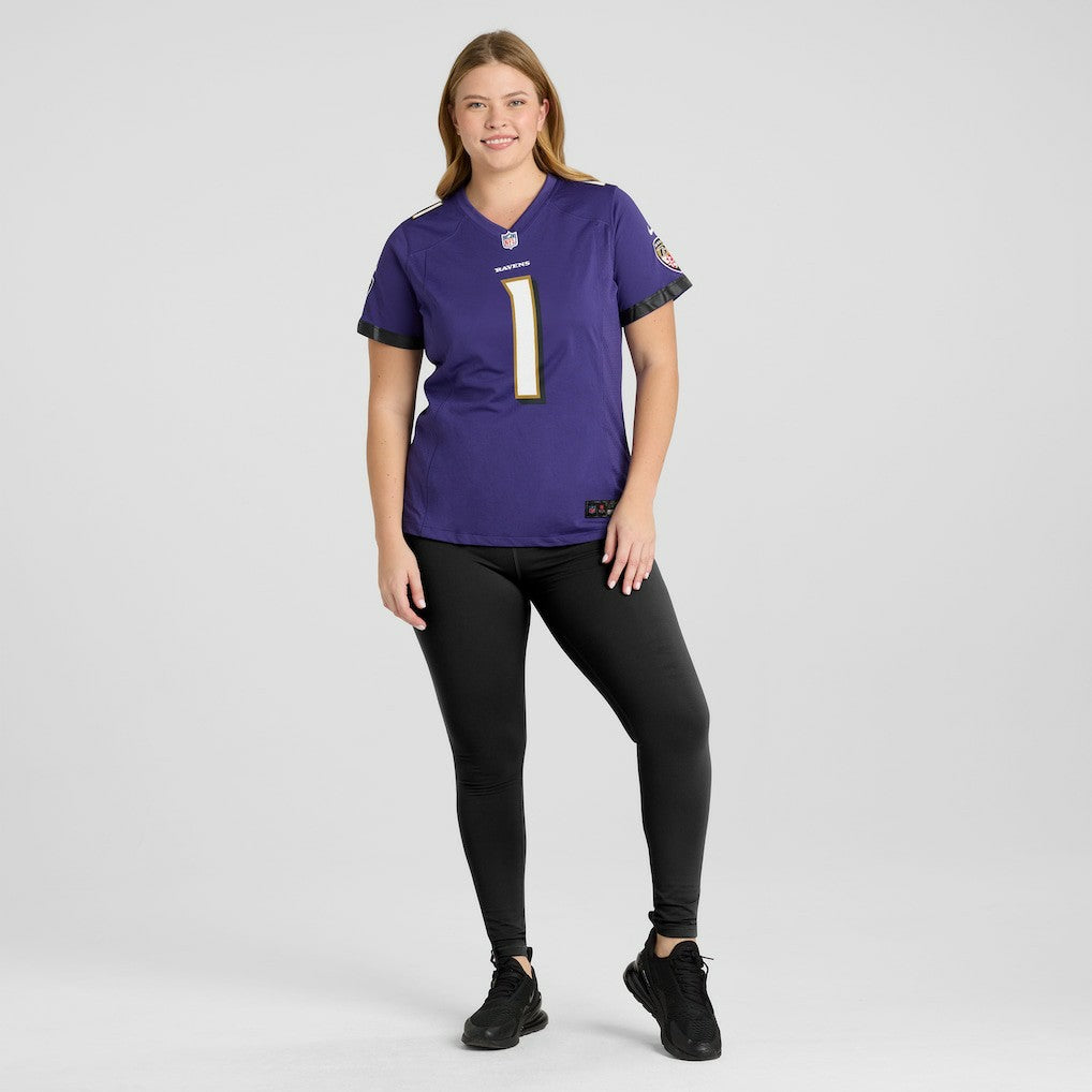 Number 1 Bride Baltimore Ravens Women's Game Jersey Purple | Nike for Sale