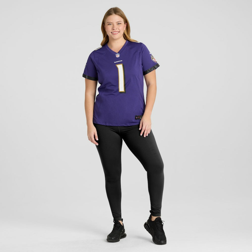 Number 1 Bride Baltimore Ravens Women's Game Jersey Purple | Nike for Sale