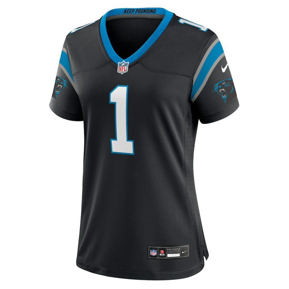 Number 1 Bride Carolina Panthers Women's Game Jersey Black | Nike for Sale