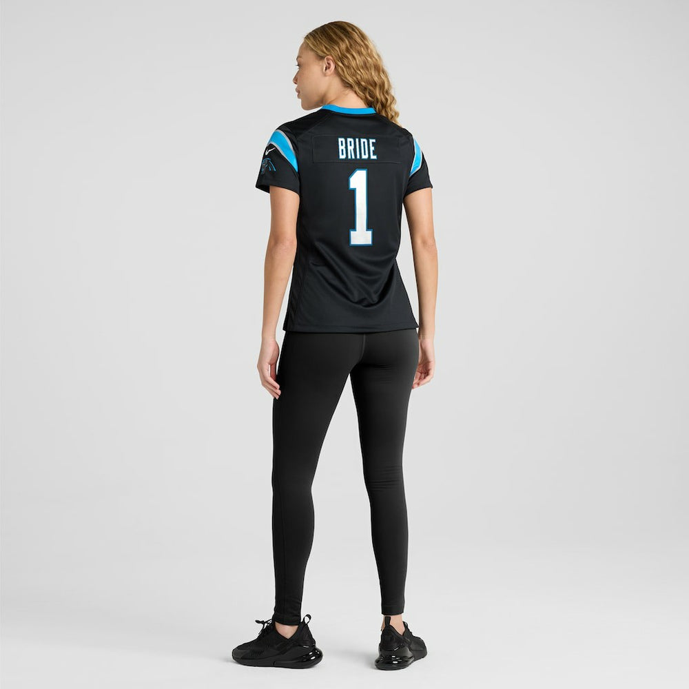 Number 1 Bride Carolina Panthers Women's Game Jersey Black | Nike for Sale