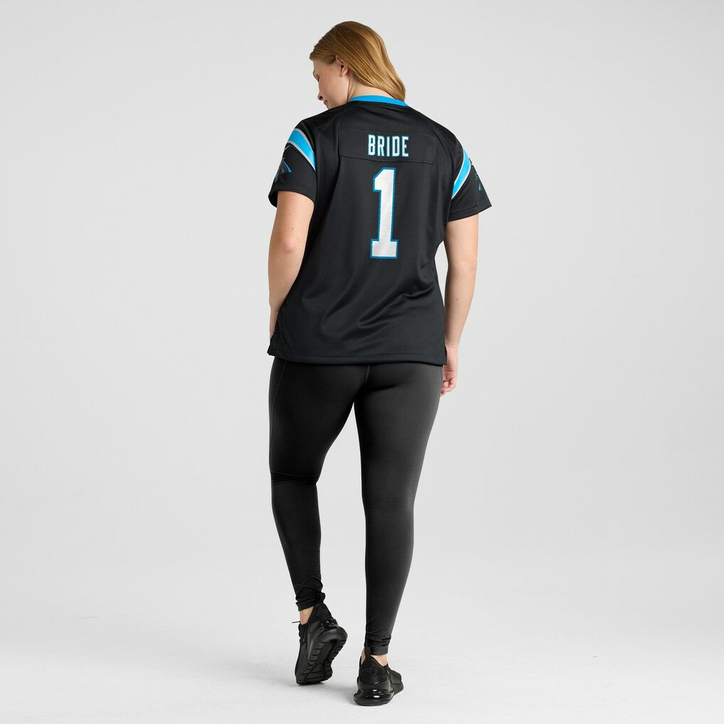 Number 1 Bride Carolina Panthers Women's Game Jersey Black | Nike for Sale