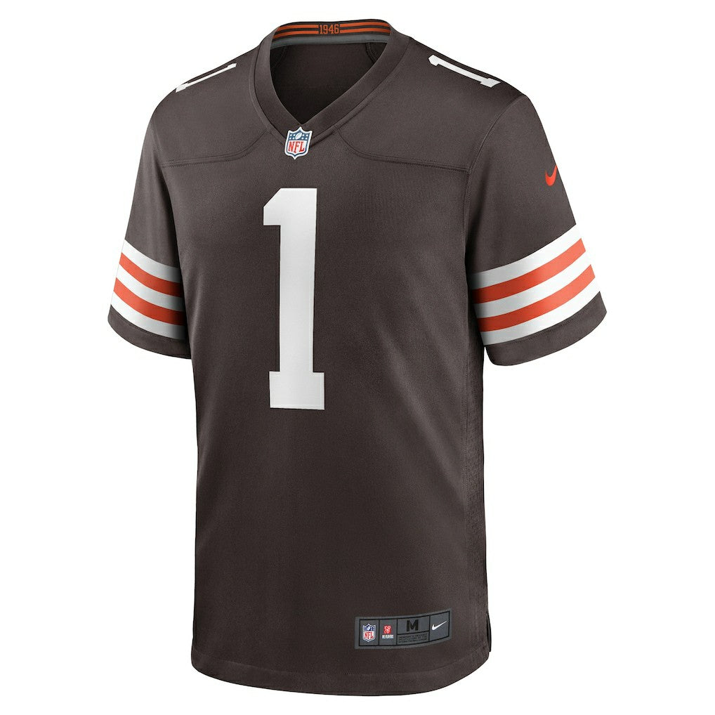 Number 1 Groom Cleveland Browns Game Jersey Brown | Nike for Sale