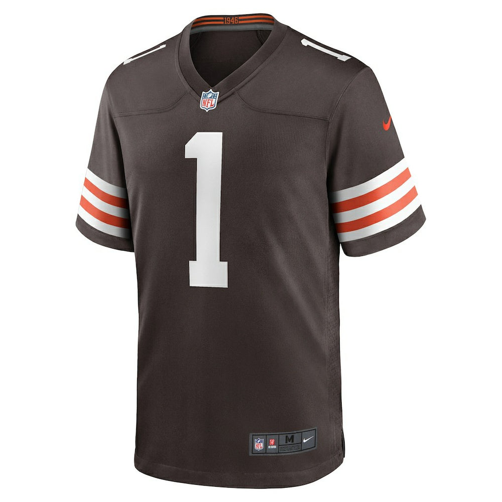 Number 1 Groom Cleveland Browns Game Jersey Brown | Nike for Sale