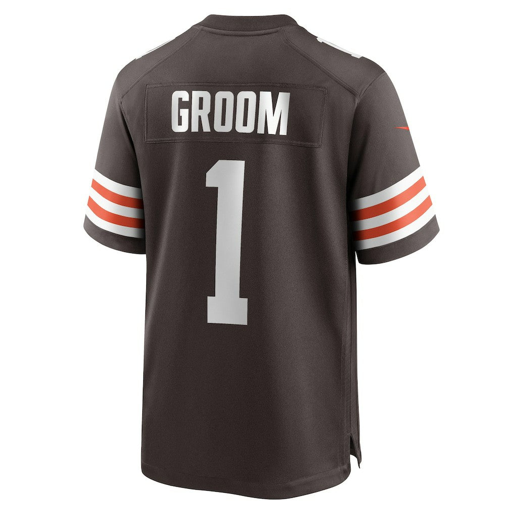 Number 1 Groom Cleveland Browns Game Jersey Brown | Nike for Sale
