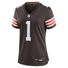 Number 1 Bride Cleveland Browns Women's Game Jersey Brown | Nike for Sale