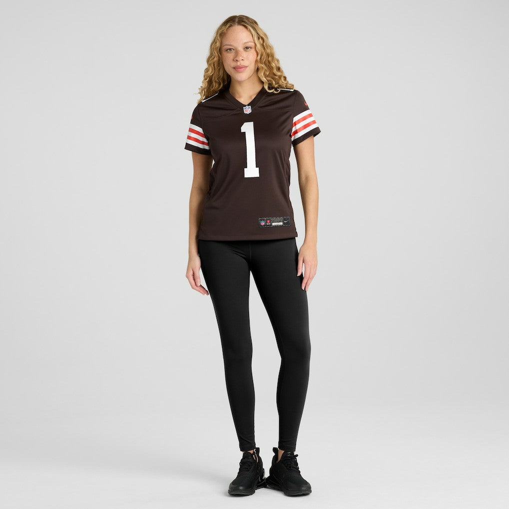 Number 1 Bride Cleveland Browns Women's Game Jersey Brown | Nike for Sale