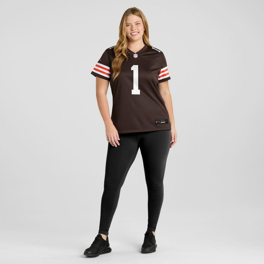 Number 1 Bride Cleveland Browns Women's Game Jersey Brown | Nike for Sale