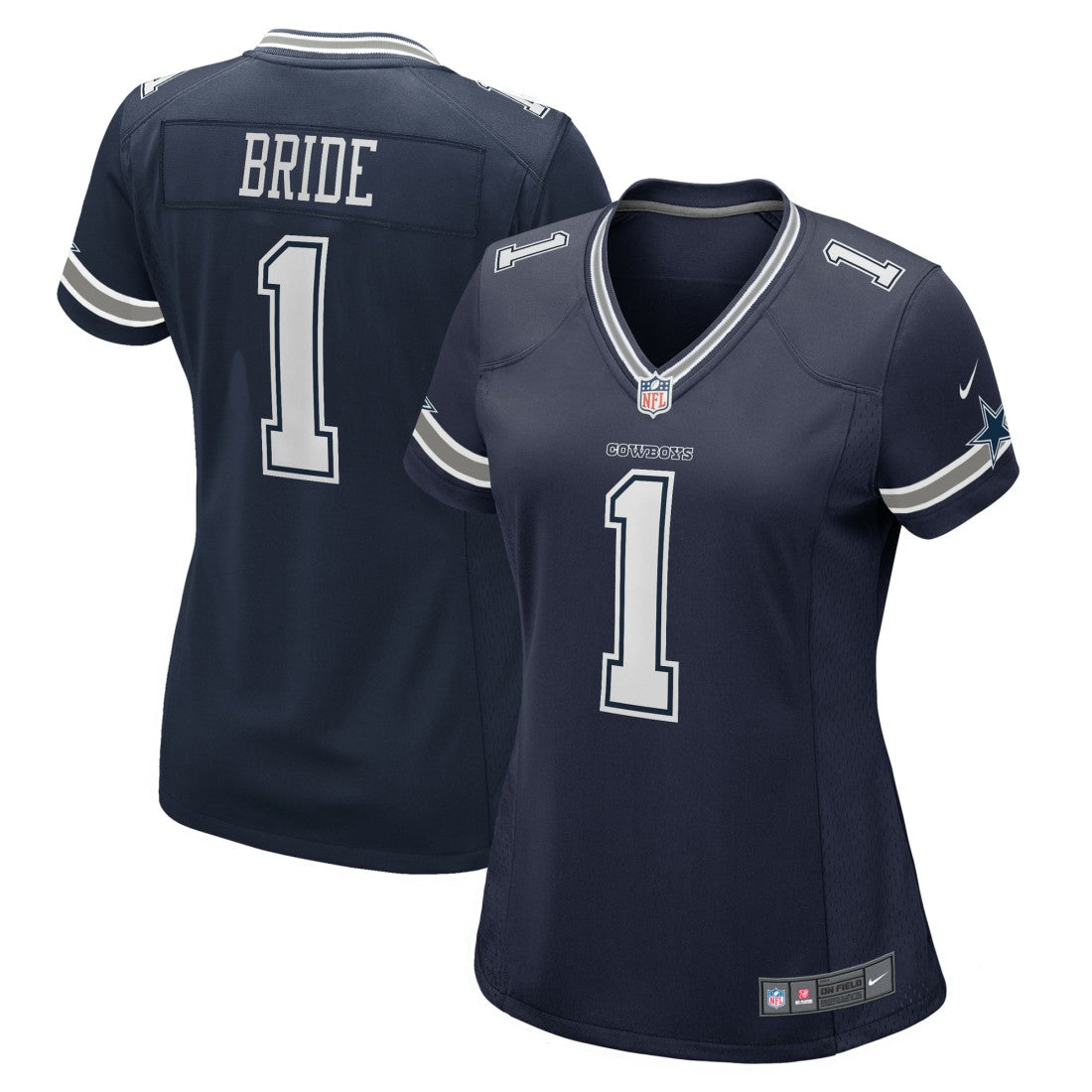 Number 1 Bride Dallas Cowboys Women's Game Jersey Navy | Nike for Sale