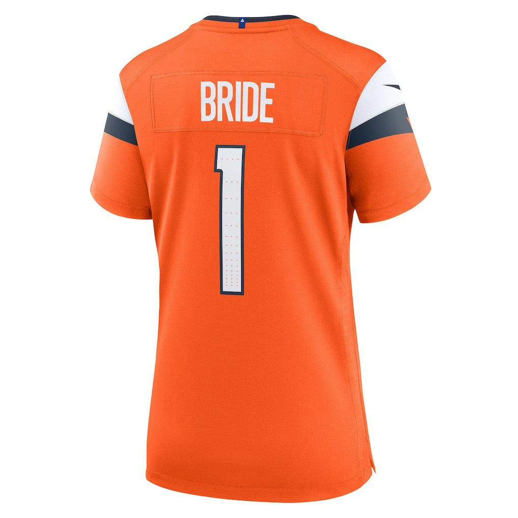 Number 1 Bride Denver Broncos Women's Game Jersey Orange | Nike for Sale