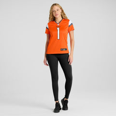 Number 1 Bride Denver Broncos Women's Game Jersey Orange | Nike for Sale