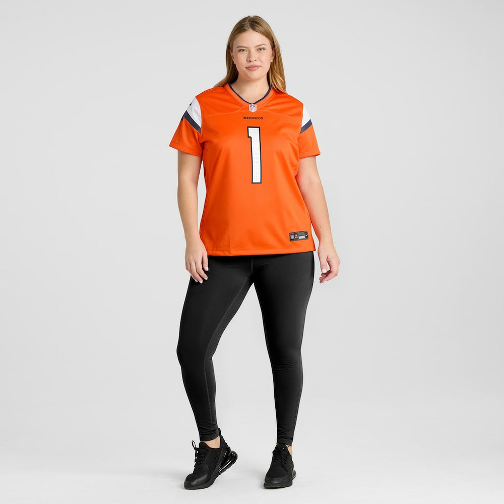 Number 1 Bride Denver Broncos Women's Game Jersey Orange | Nike for Sale