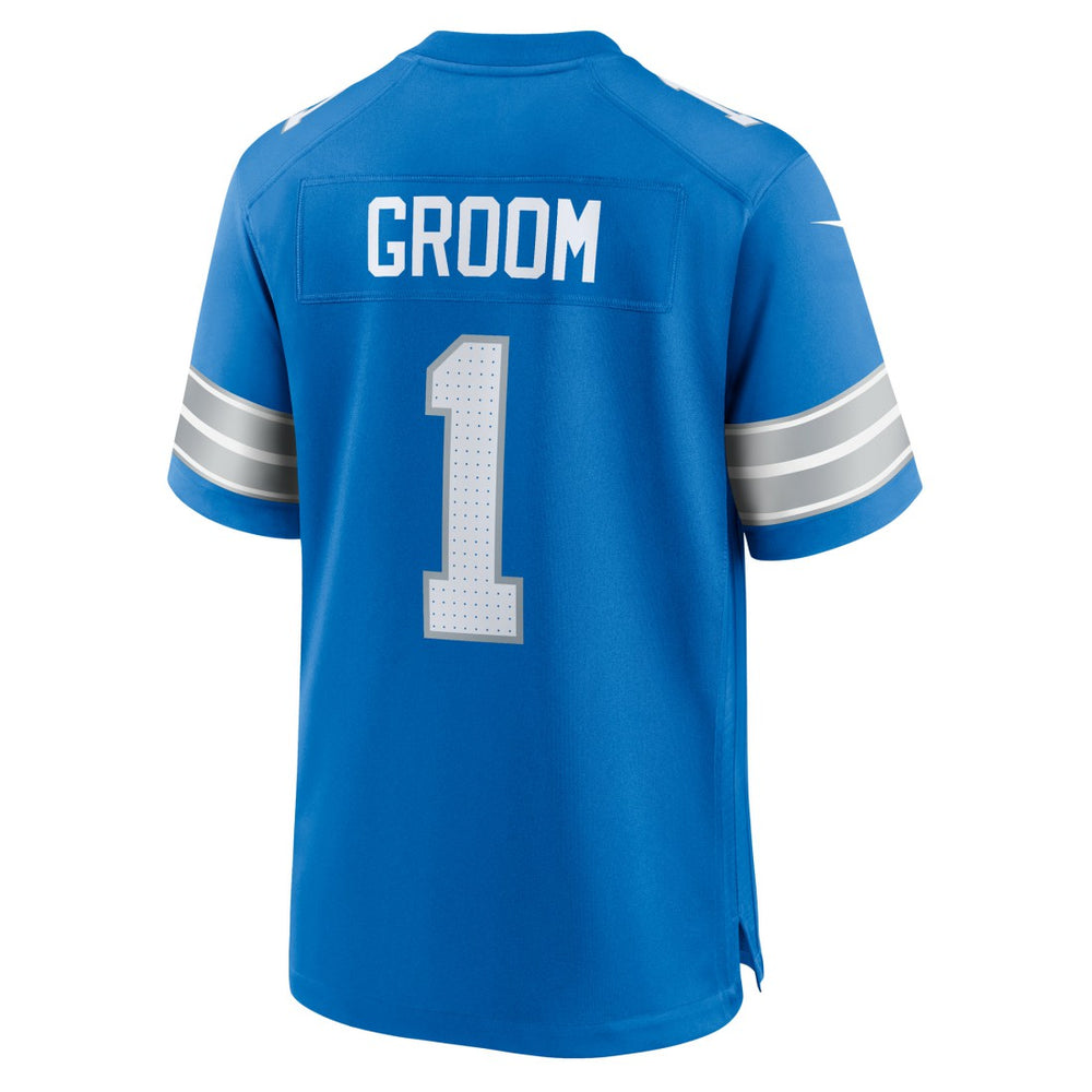 Number 1 Groom Detroit Lions Game Jersey Blue | Nike for Sale