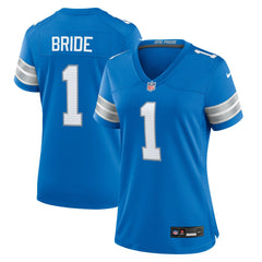 Number 1 Bride Detroit Lions Women's Game Jersey Blue | Nike for Sale