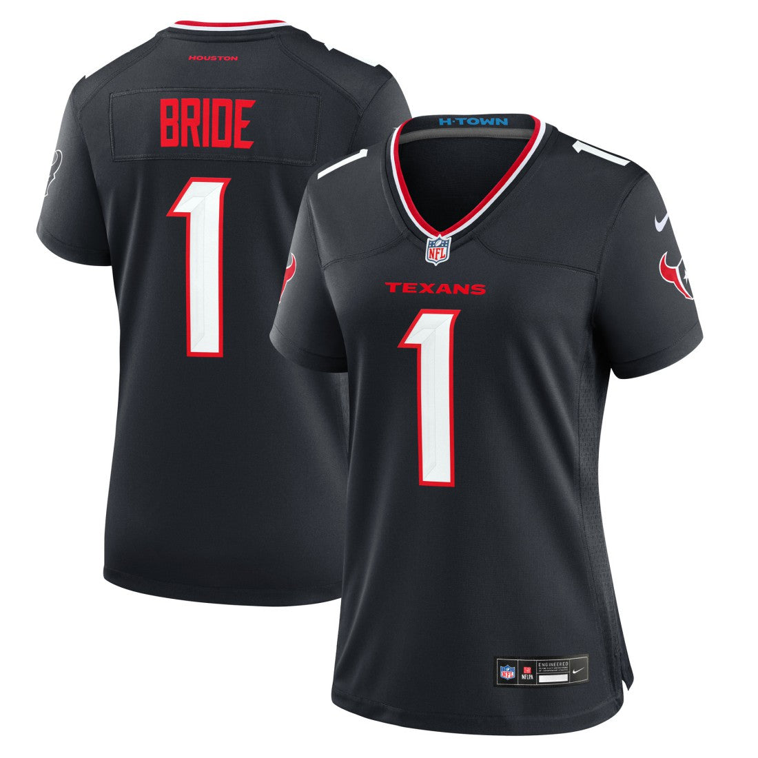 Number 1 Bride Houston Texans Women's Game Jersey Navy | Nike for Sale